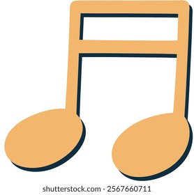 Beamed Sixteenth Note Musical Symbol Vector Illustration