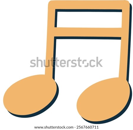 Beamed Sixteenth Note Musical Symbol Vector Illustration