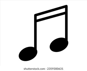 Beamed sixteenth note silhouette vector art