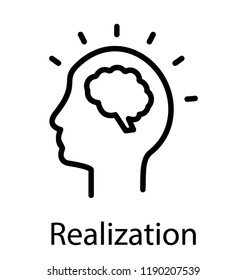 Beaming brain presentation of realization