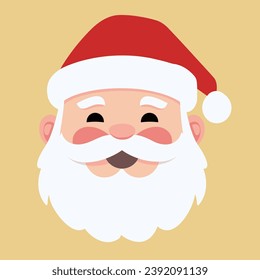 Beaming Cartoon Santa Claus with Iconic Red Hat and White Beard