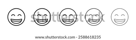 Beaming emoji icon Vector logo sign