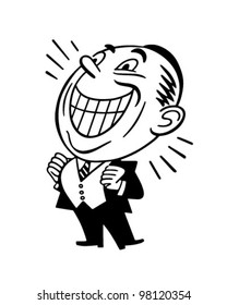 Beaming Man - Retro Clipart Illustration