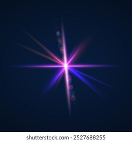 Beams of bright light shining on black background. White and golden beams of bright light shining on black background