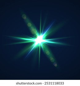 Beams of bright light shining on black background. White and golden beams of bright light shining on black background