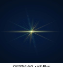 Beams of bright light shining on black background. White and golden beams of bright light shining on black background