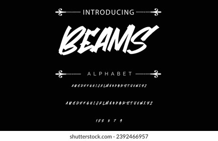 Beams Graffiti font text effect, spray and street text style