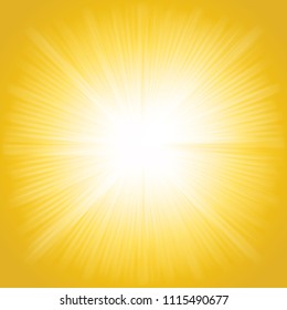 Beams of light, shiny sun rays summer background.