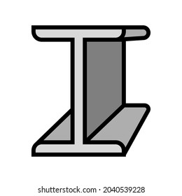 beams metal profile color icon vector. beams metal profile sign. isolated symbol illustration