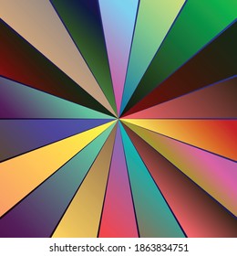 Beams with rays conflux lines. Radial–Radiating lines, stripes