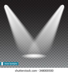Beams from the spotlights on transparent background. Resizable vector illustration.