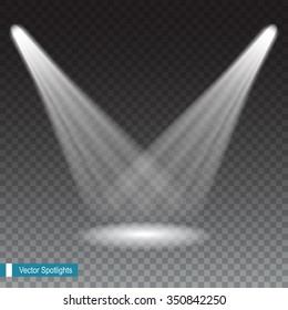 Beams from the spotlights on transparent background. Resizable vector illustration.