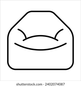 Bean Bag, Basic Furniture icon in thin line style