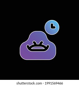 Bean Bag blue gradient vector icon