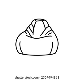 Bean bag chair black line icon. Pictogram for web page, mobile app, promo.