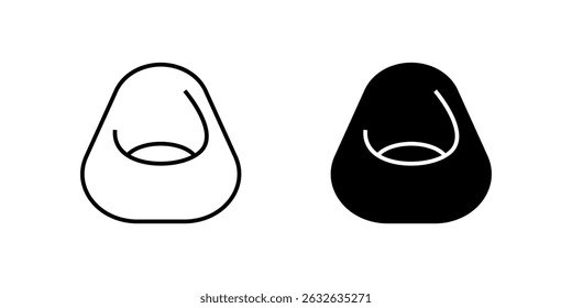 Bean bag chair icon. Great for home decor or relaxation designs.