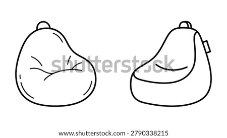 Bean Bag Chair icon line art vector illustration design