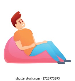 Icono de bolso de frasco. Dibujo del icono del vector de la bolsa de frijol para el diseño web aislado en fondo blanco
