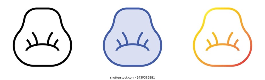 bean bag icon. Linear, Blue Fill and Gradient Style Design Isolated On White Background