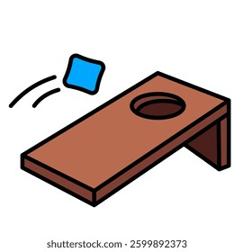 bean bag throw game illustration