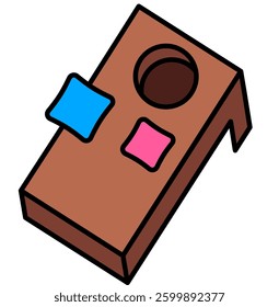 bean bag throw game illustration