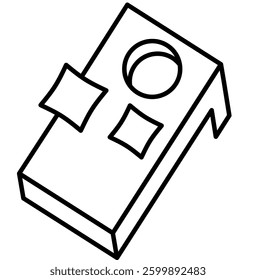 bean bag throw game outline icon
