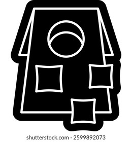 bean bag throw game solid glyph icon