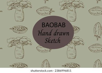 bean of baobab - hand drawn seamless backdrop
