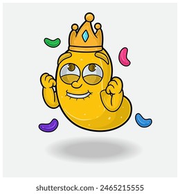 Bean Candy Mascot Character Cartoon With Happy expression. For brand, label, packaging and product. Vector Illustrations