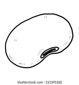 bean / cartoon vector and illustration, black and white, hand drawn, sketch style, isolated on white background.