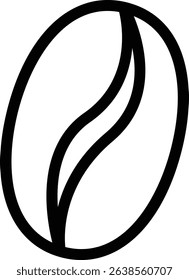 a bean of coffee editable cartoon style sticker vector