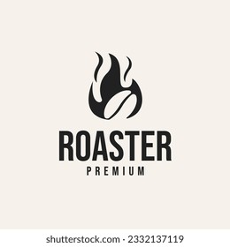 Bean Coffee with Fire Logo Design Concept Vector Illustration Symbol Icon