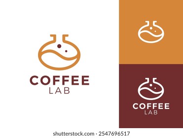 bean coffee with lab logo. nature drink, restaurant, cafe symbol vector design