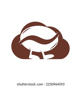 Bean Coffee Running Logo Design. Walking Coffee Logo Template.