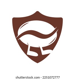 Bean Coffee Running Logo Design. Walking Coffee Logo Template.