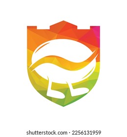 Bean Coffee Running Logo Design. Walking Coffee Logo Template.