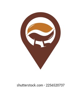 Bean Coffee Running Logo Design. Walking Coffee Logo Template.