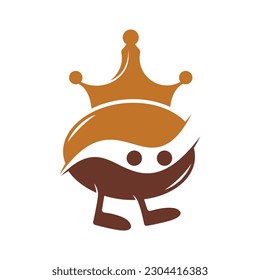 Bean Coffee Running Logo Design. Walking Coffee Logo Template.