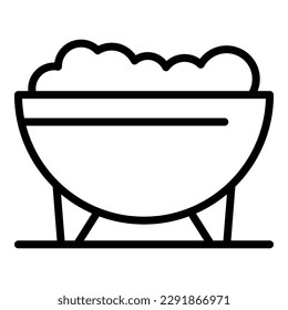 Bean food icon outline vector. Baked dish. Meat cooked