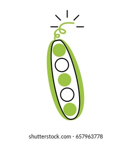 bean fresh vegetable isolated icon