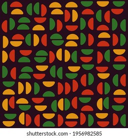 Bean halves. Green, orange and yellow colors. Vector abstract pattern.