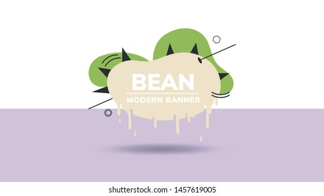 Bean Healthy Modern abstract banner. Vector bright template banners. Template ready for use in web or print design. Freesh food style