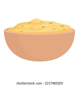 Bean hummus icon cartoon vector. Paste food. Cuisine spread