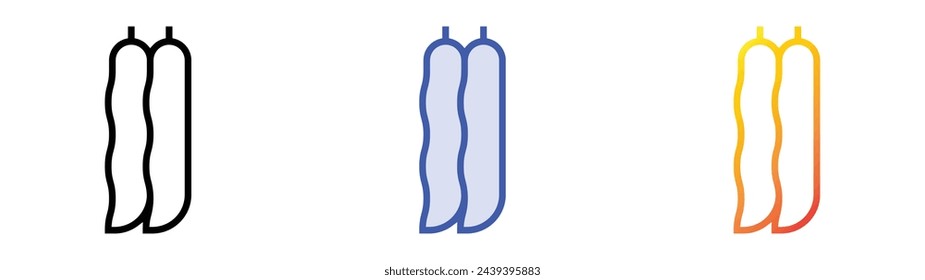bean icon. Linear, Blue Fill and Gradient Style Design Isolated On White Background