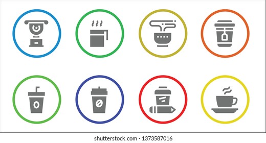 bean icon set. 8 filled bean icons.  Simple modern icons about  - Cup, Coffee, Tea