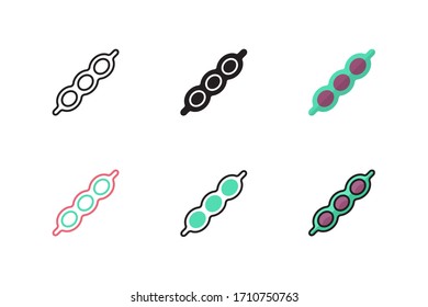 bean icon vector illustration with different style design. isolated on white background