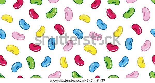Bean jelly bean Seamless Pattern\
wallpaper candy gummy vector isolated cartoon\
background