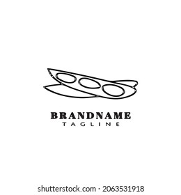 logotipo de frijol caricatura plantilla de diseño aislado vector moderno negro