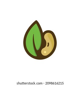 logotipo de frijol. logo de leaf.non gmo. logotipo de naturaleza. 