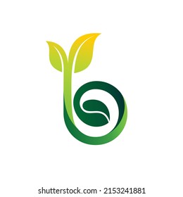 Bean logo with letter b concept